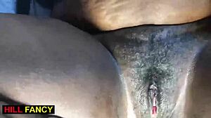 Black Ebony Friend In Bedroom With Dildo