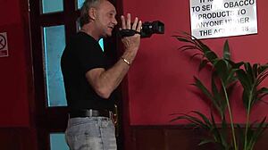 Tanya Cox bends over and takes a cock hard and deep from behind, cowgirl stockings blowjob uniform facial milf cumshot