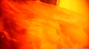 In this erotic dance, the brunette lets her true feelings show