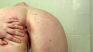 Shower tease with big ass and natural tits
