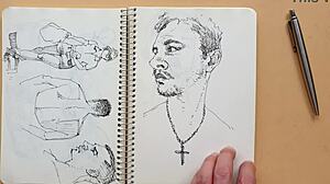 Quick sketch of doggy-style foot fetish in my sketchbook 😘