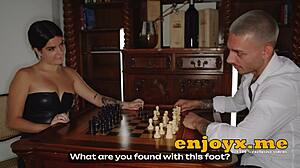 horny spanish superstar valkiria lapiedra gets her tight ass pounded on a chess table 😈
