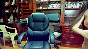 Teen Secretary MASTURBATES ANAL in OFFICE, Her Brazilian Latina Ass Gaping Wide