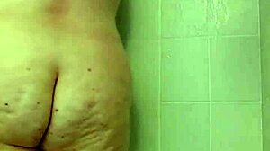 Shower tease with big ass and natural tits