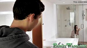 Angel ryder caught by stepbro using dildo in shower