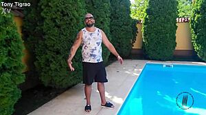 Watch curvy blonde Juju Meirelles riding monster cock in cowgirl and bent over!