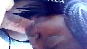 Interracial blowjob turns to doggystyle in public outdoor fun!