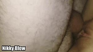 closeup bareback cumshot in pussy pov.