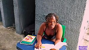 good neighbor helping with blowjob assignment