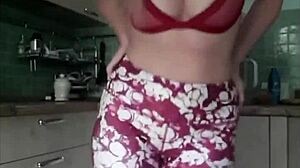 Horny Amateur Pees in Her Sexy Gym Pants Fetishly