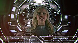 Blonde pornstar Kenzie Taylor stars in Captain Marvel parody sex scene