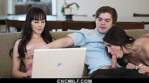stepsisters ashley wolf and emma jade call it guy for laptop