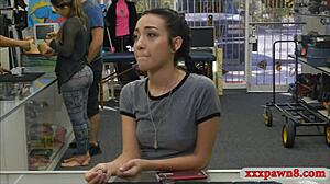 This tight babe is at the pawnshop, offering her pussy and getting smashed