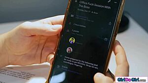 Secretary feels pleasure from lesbian boss's strapon