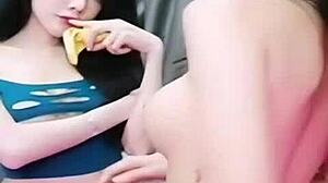 Two Thai Girls 18-19 with Big Tits and Pussy Live