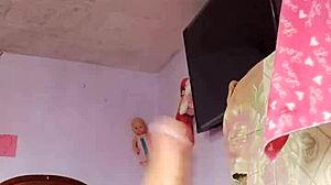 I had a rich cumshot alone in my step mother-in-law's room while thinking about her