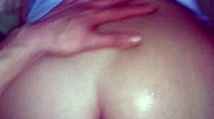 Cute Big Ass Girlfriend Bends Over In Blue Miniskirt For Doggy Style In Shower