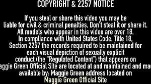 Busty blonde Maggie Green slides dildo between her wet pussy lips, want to see?