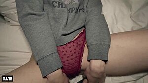 Fit babe with tight pussy and bubble butt receives huge cumshot in public