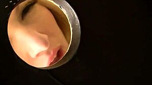 blonde vickey fulfills her fantasy of sucking a big black cock while in the toilet