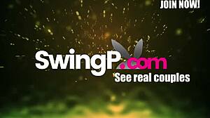 big pool party with real couples getting oral