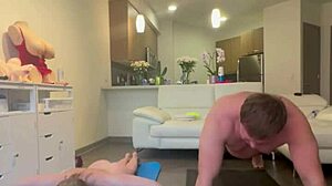 after intense naked workout i suck thick cock in shower until tears