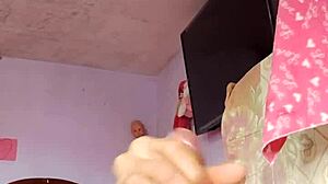 I had a rich cumshot alone in my step mother-in-law's room while thinking about her