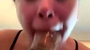 Amateur With Big Tits Gives Sloppy Head At Home.