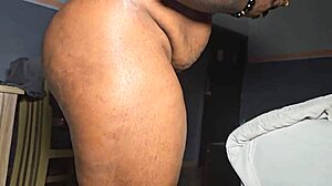 Ebony says, 'Fuck me doggy style in the bedroom.'