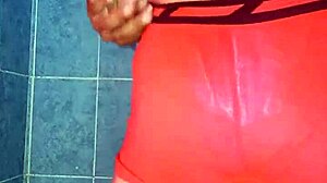 Mexican model dances in satin bra and panties.