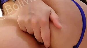 Latina Mimi with big ass feels pleasure masturbating her tight pussy and ass.