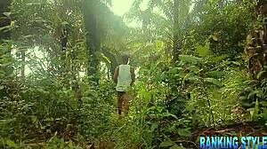 A sexy girl enjoys big cock in the forest