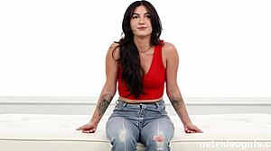 hot receptionist at autobody shop gets her tight pussy wrecked in casting