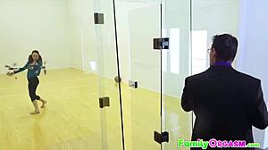 Familyorgasm features not stepdaughter riding thief stepdaddy in old young group with small tits