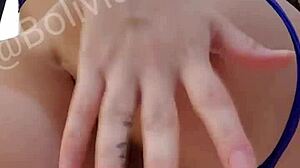 Latina Mimi with big ass feels pleasure masturbating her tight pussy and ass.