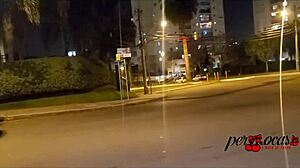 Moto Boy Pursues Redhead Latina Showing Big Tits On Car Sunroof.