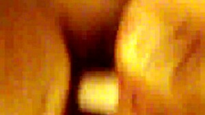 Girl bends for doggystyle with fleshlight cock