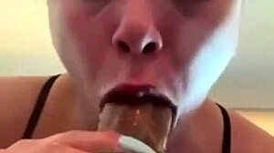 Amateur With Big Tits Gives Sloppy Head At Home.