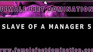 young dominant secretary makes to her bound female slave to smell her stinky feet - trailer