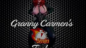 Granny Carmen Enjoys Hard Double Drilling In Lingerie