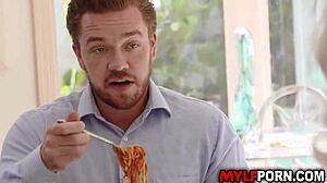 Horny cougar Maxim Law welcomes Kyle Mason with hardcore sex!