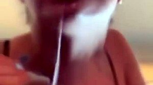 Amateur With Big Tits Gives Sloppy Head At Home.