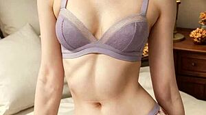 lingerie models pose in flower panties