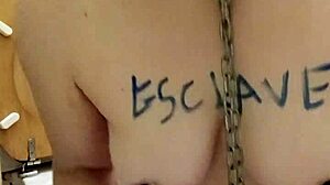 French Milf Slave Humiliated in Public BDSM Self-Session