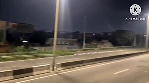 Wife Flashes And Fucks Two Guys On Highway Catwalk