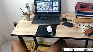 Stopped by her office to deliver this big black dick