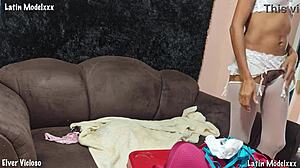 My stepdaughter decides lingerie to pose and fuck her asshole deliciously