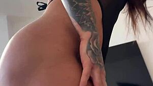 Sultry lady in black bodysuit EXPLORES THE THRILL OF ANAL SEX