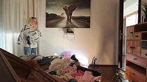 Blonde Cheerleader Flashes Pussy Under Skirt