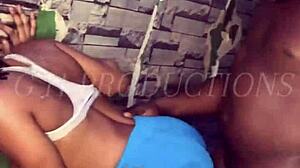 Ghetto slut Lill Shorty GH takes dick quickie, left with dripping pussy